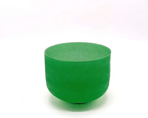 Vista 3 de TAIFENG F Note Heart Chakra - Cuenco de cristal esmerilado de cuarzo de color verde de 8 pulgadas