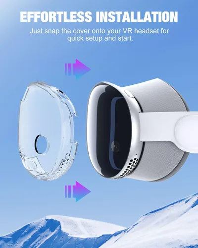 Vista 7 de MoKo Protective Cover Compatible with Vision Pro, Clear One-Piece TPU Case for Vision Pro VR Headset 2024 Accessories, Shockproof, Slim Fit