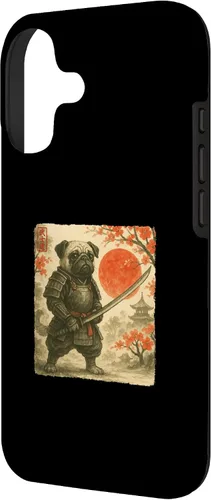 Vista 2 de Pug Samurai Japanese Warrior Costume Sumi-e Art Funny Case for iPhone 17