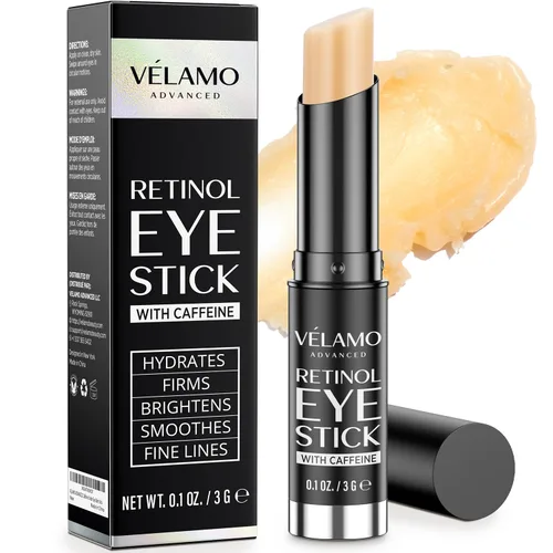 Vista 10 de VELAMO ADVANCED Retinol Eye Stick: bálsamo renovador y reafirmante debajo de los ojos para ojeras, hinchazón, líneas finas y arrugas, esenciales