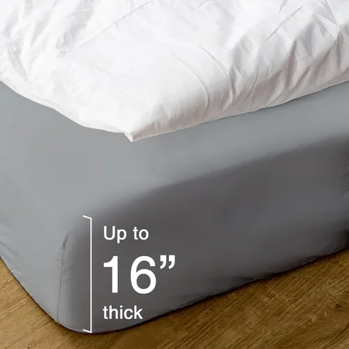 Vista 2 de Hitime Protector de colchón 100% impermeable tamaño individual, funda de colchón lavable a máquina, estilo ajustado con bolsillos profundos