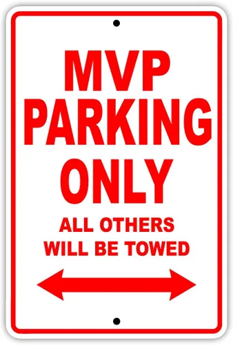 Vista 2 de MVP Player Athlete Parking Only - Letrero de aluminio metálico para garaje, 18 x 24 pulgadas