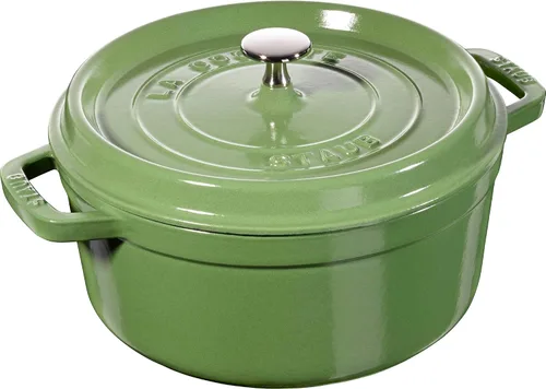 Vista 25 de Staub - Olla redonda de hierro fundido de 2.75 cuartos, color trufa blanca, fabricada en Francia
