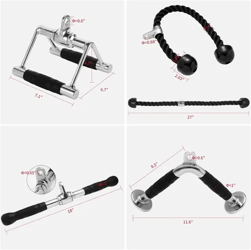 Vista 7 de Accesorio de máquina de cable de prensa de tríceps, construcción de carrocería, accesorios de extracción LAT, accesorios de gimnasio en casa, mango