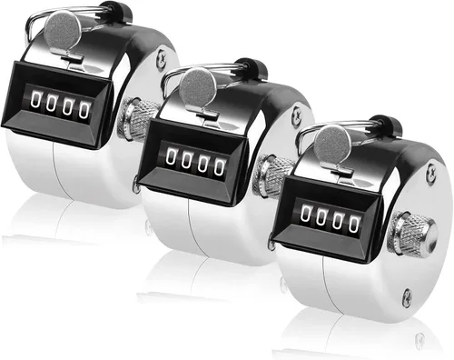 Vista 9 de Contador de 4 Dígitos, Clicker de Mano, Contadores de Metal con Clicker para Pitch, para Contar, Tejer, Entrenar, Golf, Vueltas, Pesca