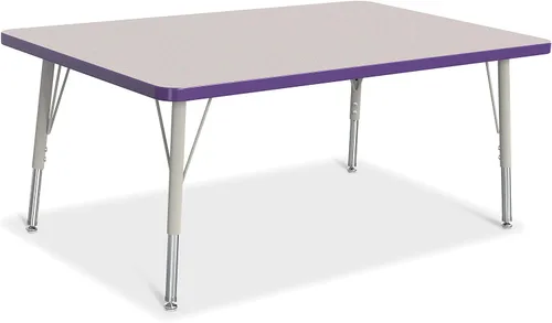 Vista 60 de Berries Mesa rectangular para actividades, altura E, Gris/Negro/Negro, 1