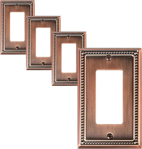 Vista 86 de Paquete de 2 cubiertas de placa de interruptor de luz de doble palanca, cubiertas decorativas de placa de doble interruptor Pearls, placa de pared