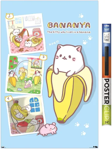 Vista 17 de Trends International Bananya - Póster de pared de collage, 14.72 x 22.37 pulgadas, versión enmarcada de madera de granero