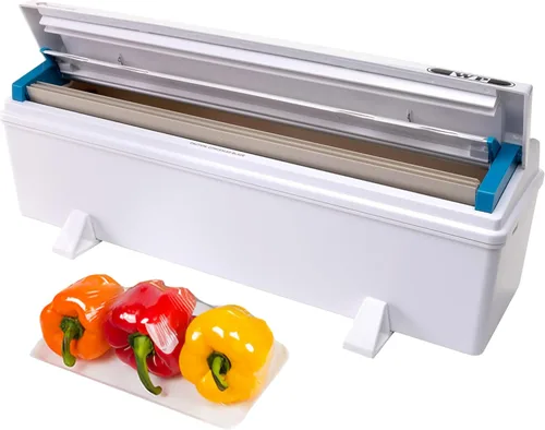 Vista 8 de IDL Packaging WP-179D - Dispensador WrapMaster de 12 pulgadas para rollos de película de alimentos, color blanco, dispensador profesional