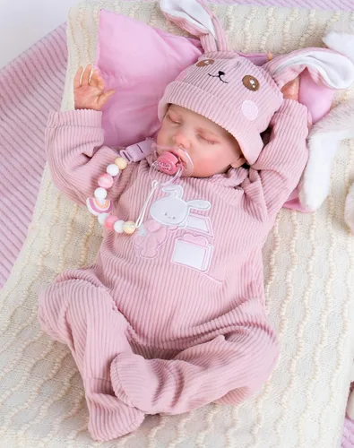 Vista 10 de Aori Reborn Baby Dolls Boy - Muñeca realista de bebé recién nacido de 18'' con juego de alimentación azul y certificado de nacimiento - Cuerpo