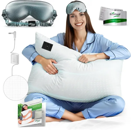 Vista 10 de Funda de almohada con conexión a tierra tamaño Queen con 12% fibra de plata, 4% seda, 84% algodón - Certificada por SGS - Funda de almohada