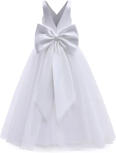 Vista 3 de Nileafes Vestido largo de dama de honor para niñas de 4 a 14 años