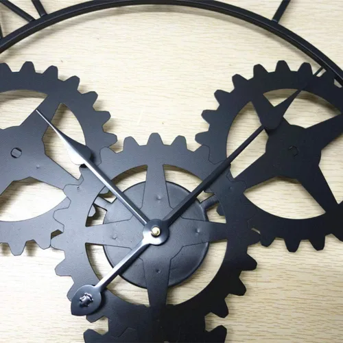 Vista 3 de Wall Clock Retro Do The Old European Single Creative Clock Metal Wall Round Wall Clock Mute Industry Shows Wind Speed (60 * 4 * 60 Cm)