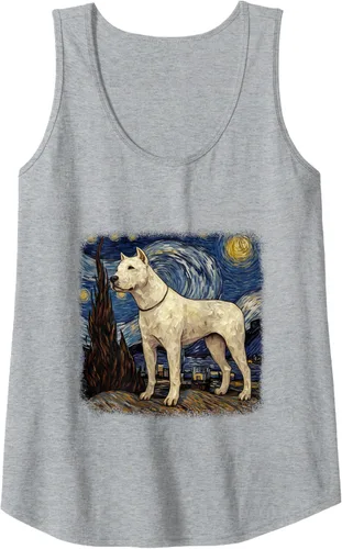 Vista 6 de Van gogh Dogo Argentino in starry night Tank Top