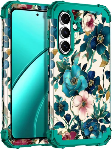 Vista 42 de Miqala Funda para Galaxy S21 FE 5G, brilla en la oscuridad, tres capas, resistente, protección a prueba de golpes, parachoques de plástico