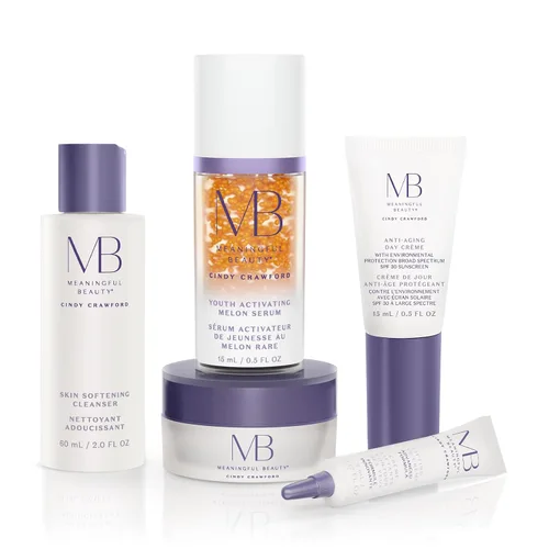 Vista 9 de Meaningful Beauty Essentials Skincare System Advanced Formula Starter Kit, with Melon Super Antioxidants, Includes Youth Activating Melon Serum, Day