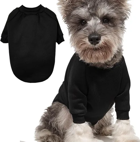 Vista 25 de Suéter para cachorros para perros pequeños, ropa cálida de invierno para gatos, sudadera para mascotas, ropa de punto, ropa de perro y gatito Negro