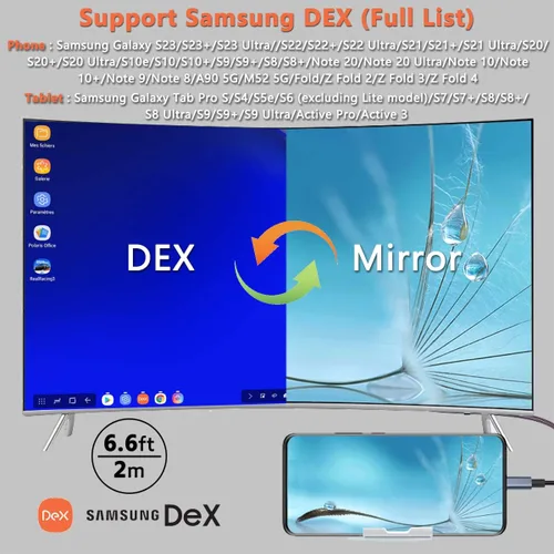 Vista 3 de Cable adaptador USB C a HDMI – Thunderbolt 3/4 4K 60Hz MHL cable para Dell HP Surface MacBook Pro Air Laptop tipo C dispositivos de teléfono Android