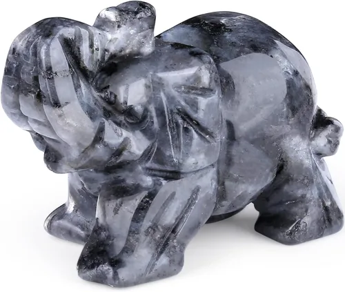 Vista 15 de Decoración de elefante de cuarzo rosa, cristales rosados, piedras curativas, figura de bolsillo, estatua de cristal natural, escultura tallada a