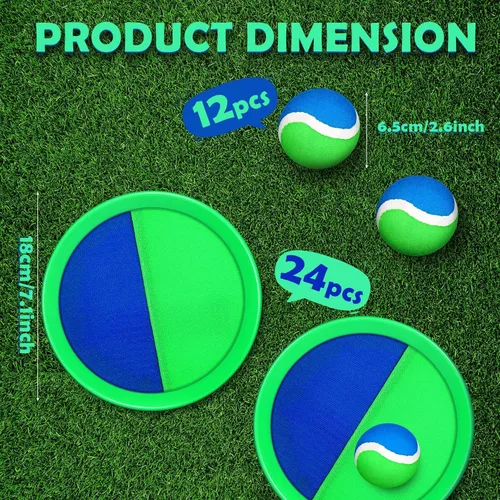 Vista 2 de Charniol Juguetes para niños, juego de lanzar y atrapar, juego de playa, juegos deportivos de pelota al aire libre, juguetes de nailon para niños