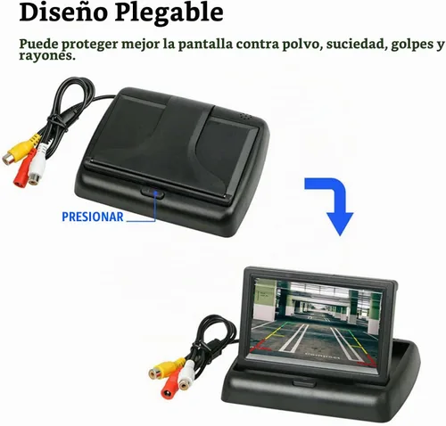 Vista 4 de 4.3 pulgadas pequeño mini digital abatible pantalla de monitor plegable para coche camión vehículo vista trasera kits de estacionamiento invertido