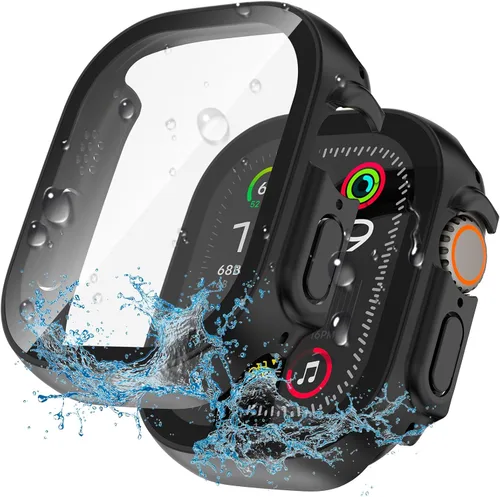 Vista 26 de YIJDACASE - Juego de 2 estuches impermeables para protector de pantalla de Apple Watch Series 10 Series 11 (2025) 46mm con vidrio templado
