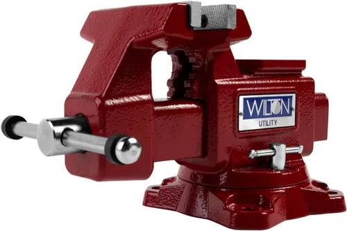 Vista 5 de RIDGID 40195 Tornillo superior Tornillo de cadena de banco y Wilton 4-1/2" Utility Bench Vise Pipe Clamping Tool Bundle