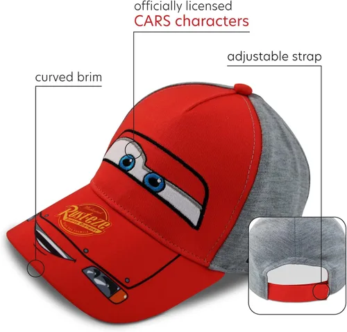 Vista 2 de Disney Pixar Boys Cars Lightning McQueen Hat - Piston Cup Baseball Cap ToddlerBoy