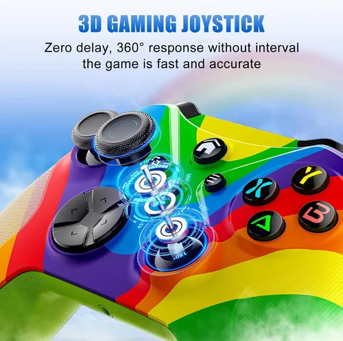 Vista 6 de Colorful Wireless Controller Compatible with Xbox One, Xbox Series XS, Xbox One SX, Steam, AndroidiOSPC Windows, Built-in 6-Axis Motion Sensor