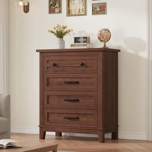Vista 18 de GarveeHome Cómoda de 5 cajones verticales de 41.3 pulgadas de alto con gran almacenamiento, cómoda de madera independiente para dormitorio, sala