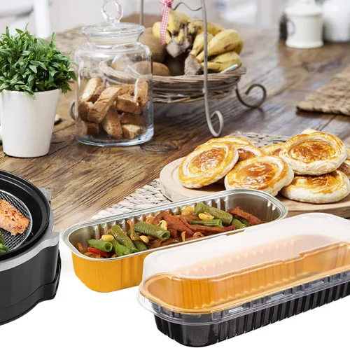 Vista 2 de Kichvoe 20 mini tapas desechables de papel de aluminio para hornear cocinar y preparar comidas para magdalenas y postres, almacenamiento conveniente