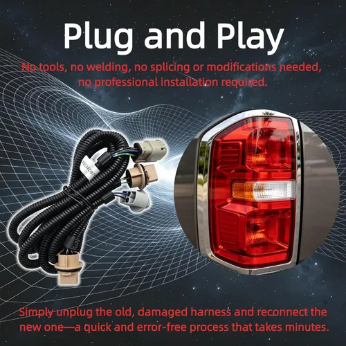Vista 7 de 23295977 Arnés de cableado para luz trasera lateral del pasajero compatible con Chevy Silverado GMC Sierra 1500 2500HD 3500HD 2016-2019 - Plug &