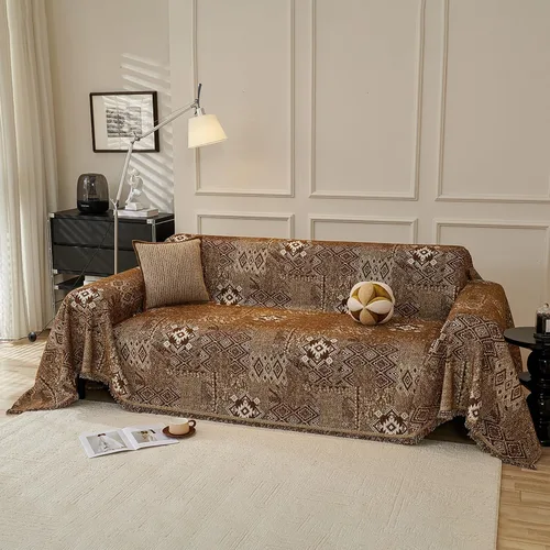 Vista 28 de DREAMINGO Funda de Sofá de Chenilla Beige Bohemia Geométrica Jacquard para Sofá de 3 Cojines Antideslizante Seccional Forma de L para Perros