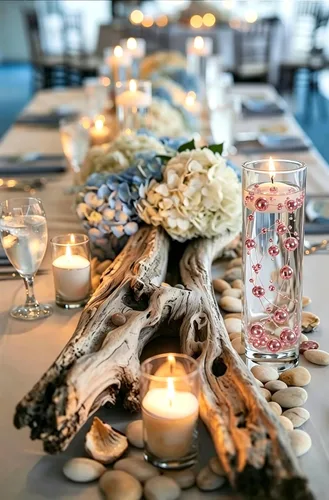 Vista 4 de 50 piezas de cadenas de perlas para velas flotantes, perlas artificiales para relleno de jarrón, decoraciones centrales de mesa para boda, fiesta