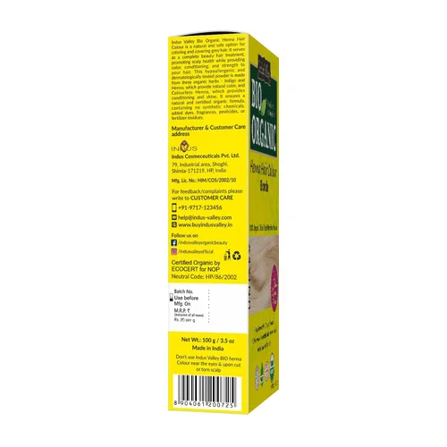 Vista 2 de Indus Valley Bio - Tinte natural orgánico para el cabello de henna para mujeres, rubio, 3.53 onzas, 100% cobertura de canas y tinte de cabello