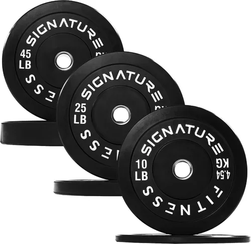 Vista 23 de Juego de placas olímpicas de amortiguación Fitvids, placas de peso de 2" para entrenamiento de fuerza y levantamiento de pesas, París o juego