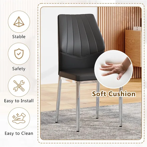 Vista 3 de Sillas De Comedor Juego de 4 Sillas De Comedor Juego de 4 Sillas De Comedor para Comedor, Juego de 4 Sillas De Comedor para Comedor, Cocina, Sala