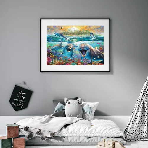 Vista 2 de Anatolian Puzzle - Delfines riendo, Rompecabezas de 260 piezas # 3348
