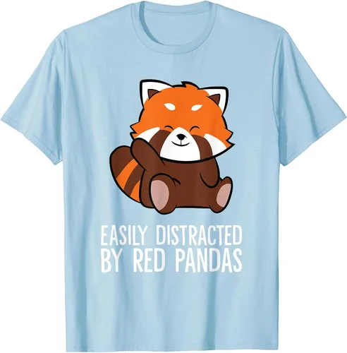 Vista 13 de Red Panda Love Easily Distracted By Red Pandas T-Shirt Asphalt Grey