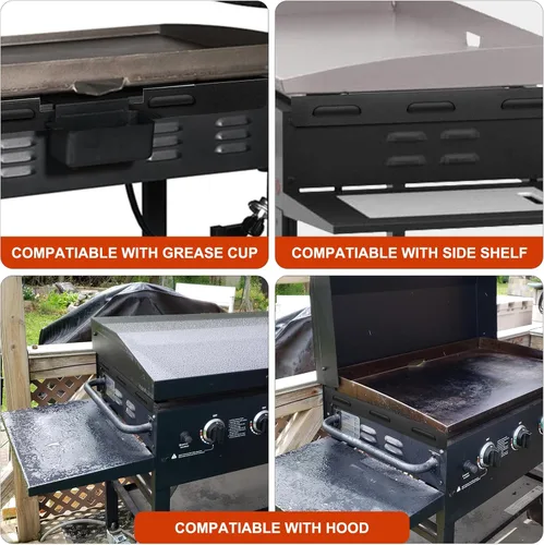 Vista 4 de Protectores de viento para parrilla Blackstone de 17 pulgadas, pantalla magnética de acero inoxidable para parrilla Blackstone, protege el calor