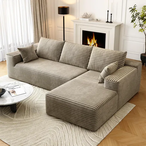 Vista 14 de Sofás seccionales de 95 pulgadas para sala de estar, sofá de nube tapizado en forma de L, sofás modulares y sin hueso, moderno sofá modular