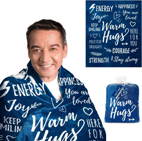 Vista 7 de EasyFluffy Manta de Recuperación para Hombres y Mujeres - Manta Curativa Súper Suave con Palabras Inspiradoras - Regalos de Pronta Recuperación