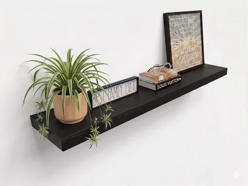 Vista 17 de joelsantiques Estantes flotantes de madera de 24 pulgadas para pared, 24 x Beige