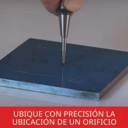 Vista 3 de Starrett Punzón central automático de acero, 5 "de longitud, 9/16" diámetro del sacador Con carrera ajustable, ligero, mango de acero moleteado