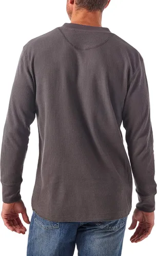 Vista 2 de Wrangler Authentics Henley Camisa de manga larga, tejido de punto gofre, para hombre