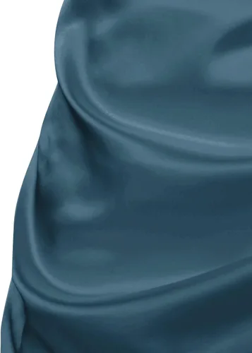 Vista 4 de ZAFUL Vestido midi plisado y sedoso para mujer con cuello en V profundo