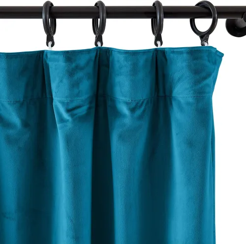 Vista 78 de cololeaf Panel de cortinas opacas de terciopelo con forro para cine en casa, cortina de ganchos planos para barra transversal o pista, 100 pulgadas