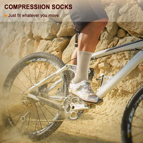 Vista 6 de BULLIANT Calcetines deportivos para hombre, calcetines deportivos de compresión acolchados para hombres, para correr al aire libre, senderismo, arco