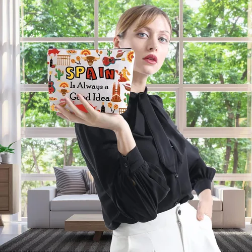 Vista 5 de WCGXKO España amante regalo viaje a España regalo España es siempre una buena idea cremallera bolsa cosméticos bolsa, España, Cremallera