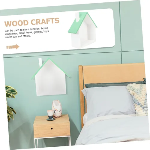 Vista 6 de Hemoton Estantes flotantes únicos de madera para decoración de pared, estante multifuncional para decoración del hogar